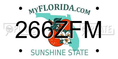 266ZFM Florida License Plate