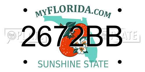 2672BB Florida License Plate