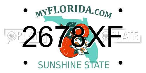 2678XF Florida License Plate