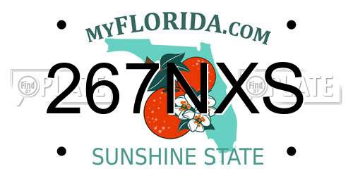 267NXS Florida License Plate