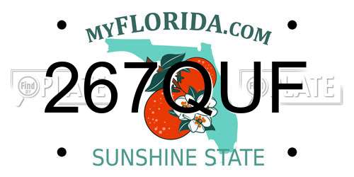 267QUF Florida License Plate