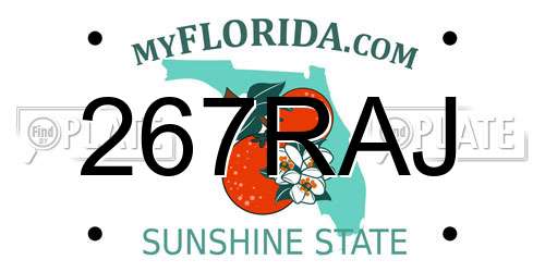 267RAJ Florida License Plate
