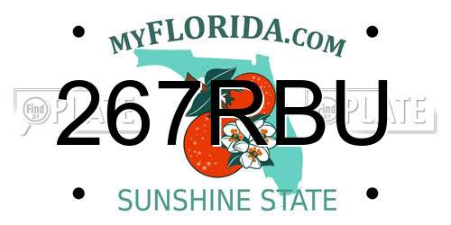 267RBU Florida License Plate