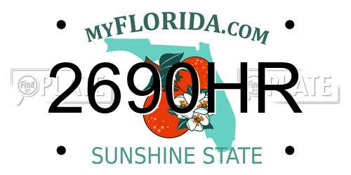2690HR Florida License Plate