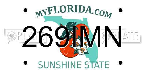269IMN Florida License Plate