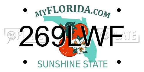269LWF Florida License Plate