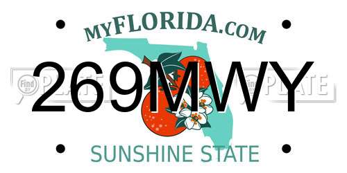 269MWY Florida License Plate