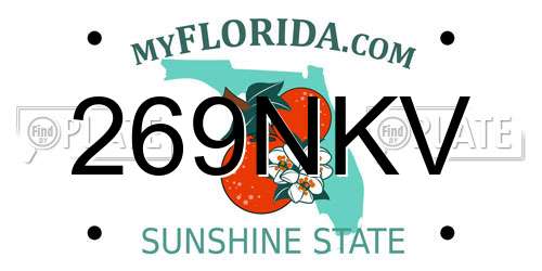269NKV Florida License Plate
