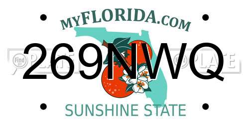 269NWQ Florida License Plate