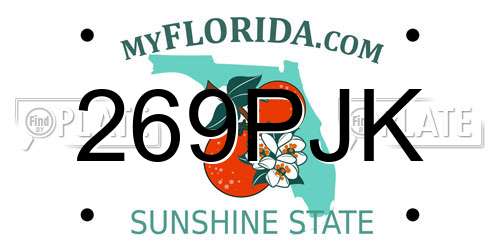 269PJK Florida License Plate