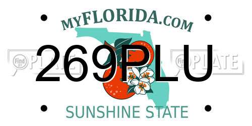 269PLU Florida License Plate