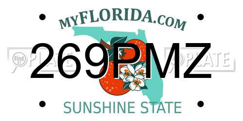 269PMZ Florida License Plate