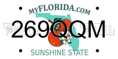 269QQM Florida License Plate