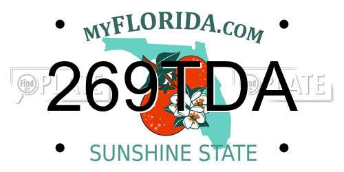 269TDA Florida License Plate