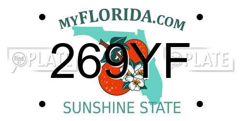 269YF Florida License Plate