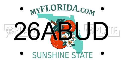 26ABUD Florida License Plate