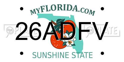26ADFV Florida License Plate