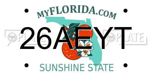 26AEYT Florida License Plate