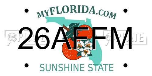 26AFFM Florida License Plate