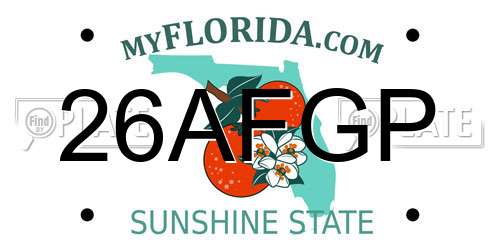 26AFGP Florida License Plate