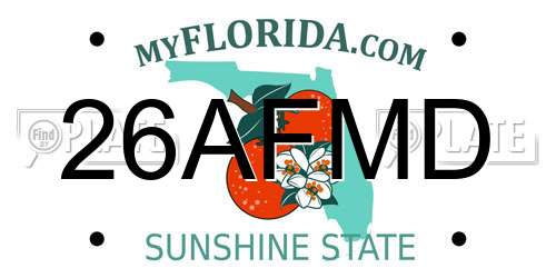 26AFMD Florida License Plate