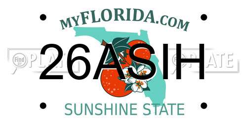26ASIH Florida License Plate