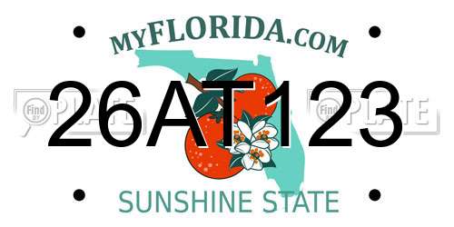 26AT123 Florida License Plate