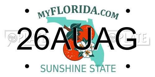 26AUAG Florida License Plate