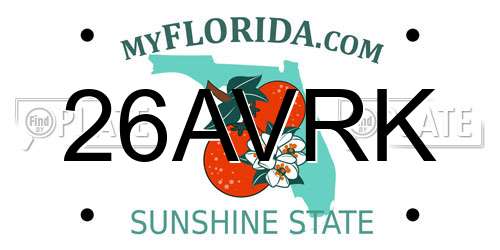 26AVRK Florida License Plate