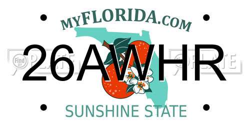 26AWHR Florida License Plate