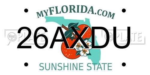 26AXDU Florida License Plate