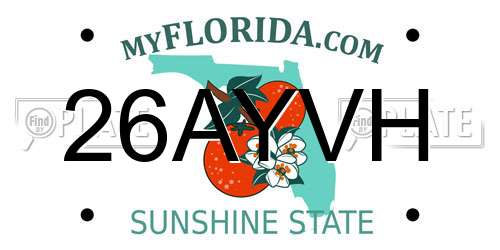 26AYVH Florida License Plate