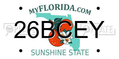 26BCEY Florida License Plate