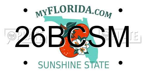 26BCSM Florida License Plate