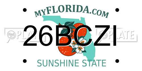 26BCZI Florida License Plate