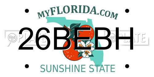 26BEBH Florida License Plate