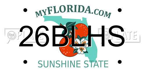 26BLHS Florida License Plate
