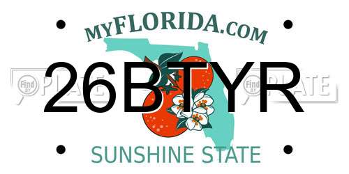 26BTYR Florida License Plate