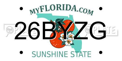 26BYZG Florida License Plate