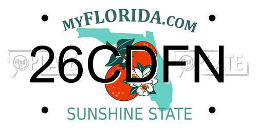 26CDFN Florida License Plate