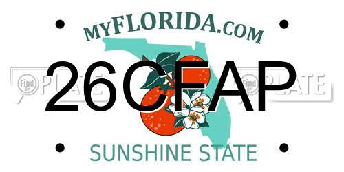 26CFAP Florida License Plate