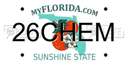 26CHEM Florida License Plate