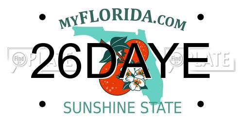 26DAYE Florida License Plate