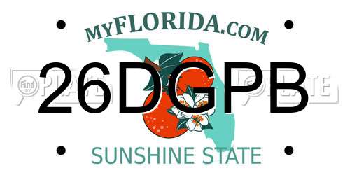26DGPB Florida License Plate