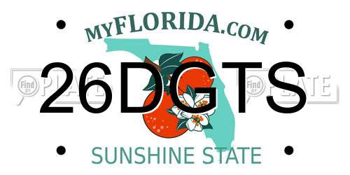 26DGTS Florida License Plate
