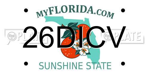 26DICV Florida License Plate