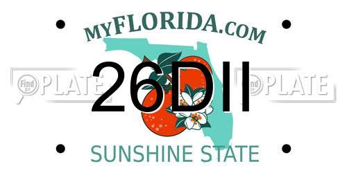 26DII Florida License Plate