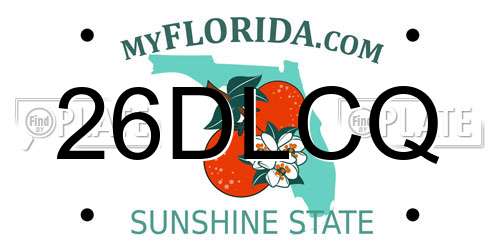26DLCQ Florida License Plate