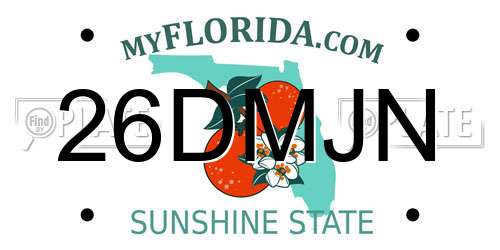 26DMJN Florida License Plate