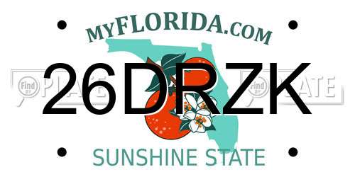 26DRZK Florida License Plate